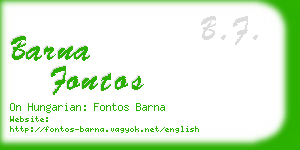 barna fontos business card